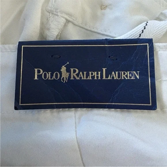 NWT Polo‎ Ralph Lauren White CottonVarsity Pants Men’s Size 40X30